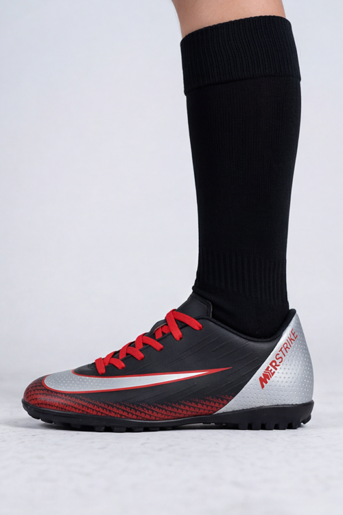 STRIKELITE VELOCITY PRO Kırmızı Siyah Ultra Hafif Yüksek Hız Maksimum Zemin Tutuş Performans Serisi Çocuk Halısaha Ayakkabısı