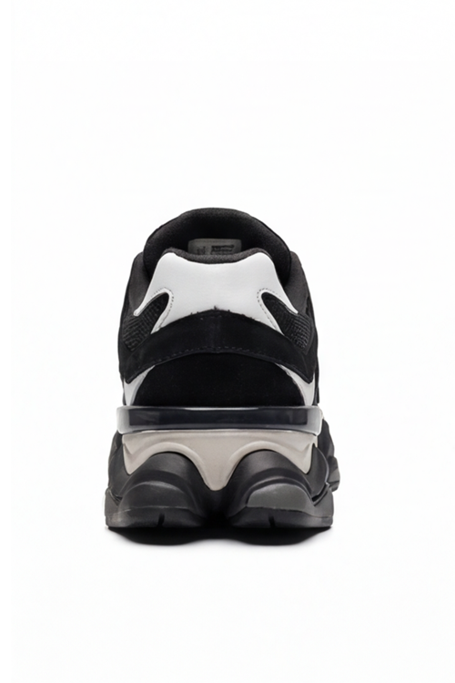 Cloud-Strut Retro-Modern Unisex Sneaker - Yüksek Tabanlı, Nefes Alabilen File Panelli Siyah Beyaz Günlük Spor Ayakkabı ve Yürüyüş Serisi