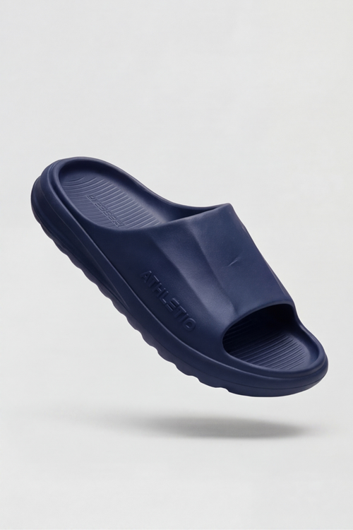 Athletic Comfort-Soft Serisi - Lacivert Anatomik Tabanlı, Ultra Hafif ve Esnek Erkek Plaj, Havuz, Ev, Banyo ve Günlük Kullanım Terliği: Yüksek Yastıklamalı Kaymaz Taban Tasarımı Terlik