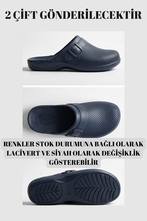 2 ADET GÖNDERİLECEKTİR - HydroFlex Unisex Siyah Anatomik Destekli Yumuşak Taban Kapalı Plaj Havuz Terliği - Günlük Hafif Islak Zemin Kaymaz Ev ve Dış Mekan Spor Banyo Terlik