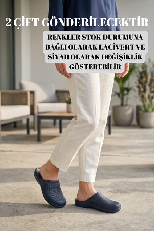 2 ADET GÖNDERİLECEKTİR - HydroFlex Unisex Siyah Anatomik Destekli Yumuşak Taban Kapalı Plaj Havuz Terliği - Günlük Hafif Islak Zemin Kaymaz Ev ve Dış Mekan Spor Banyo Terlik