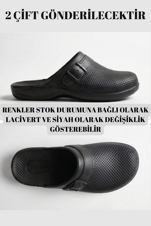 2 ADET GÖNDERİLECEKTİR - HydroFlex Unisex Lacivert Anatomik Destekli Yumuşak Taban Kapalı Plaj Havuz Terliği - Günlük Hafif Islak Zemin Kaymaz Ev ve Dış Mekan Spor Banyo Terlik
