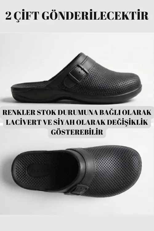 2 ADET GÖNDERİLECEKTİR - HydroFlex Unisex Lacivert Anatomik Destekli Yumuşak Taban Kapalı Plaj Havuz Terliği - Günlük Hafif Islak Zemin Kaymaz Ev ve Dış Mekan Banyo Terlik