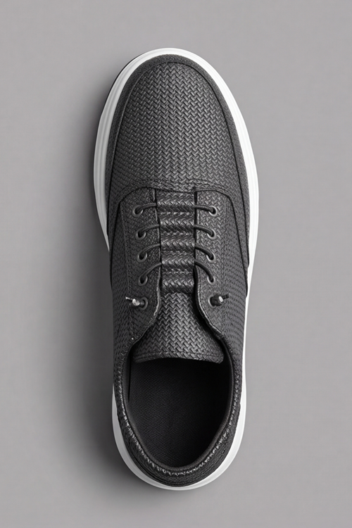 Weave Textured – Örgü Dokulu Elastik Bağcıklı Kalın Hafif Taban Günlük Erkek Casual Spor Ayakkabı