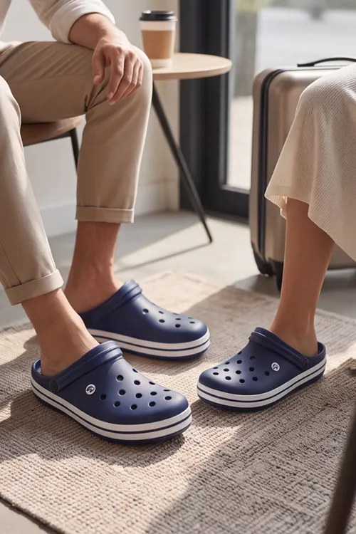 EasyStep - Lacivert Unisex Hafif EVA Sabo Terlik, Ergonomik Tabanlı Nefes Alabilen Islak Zemin Uyumlu Kemerli Hastane, Plaj, Ev ve Günlük Kullanım Terliği - Clog Sandalet
