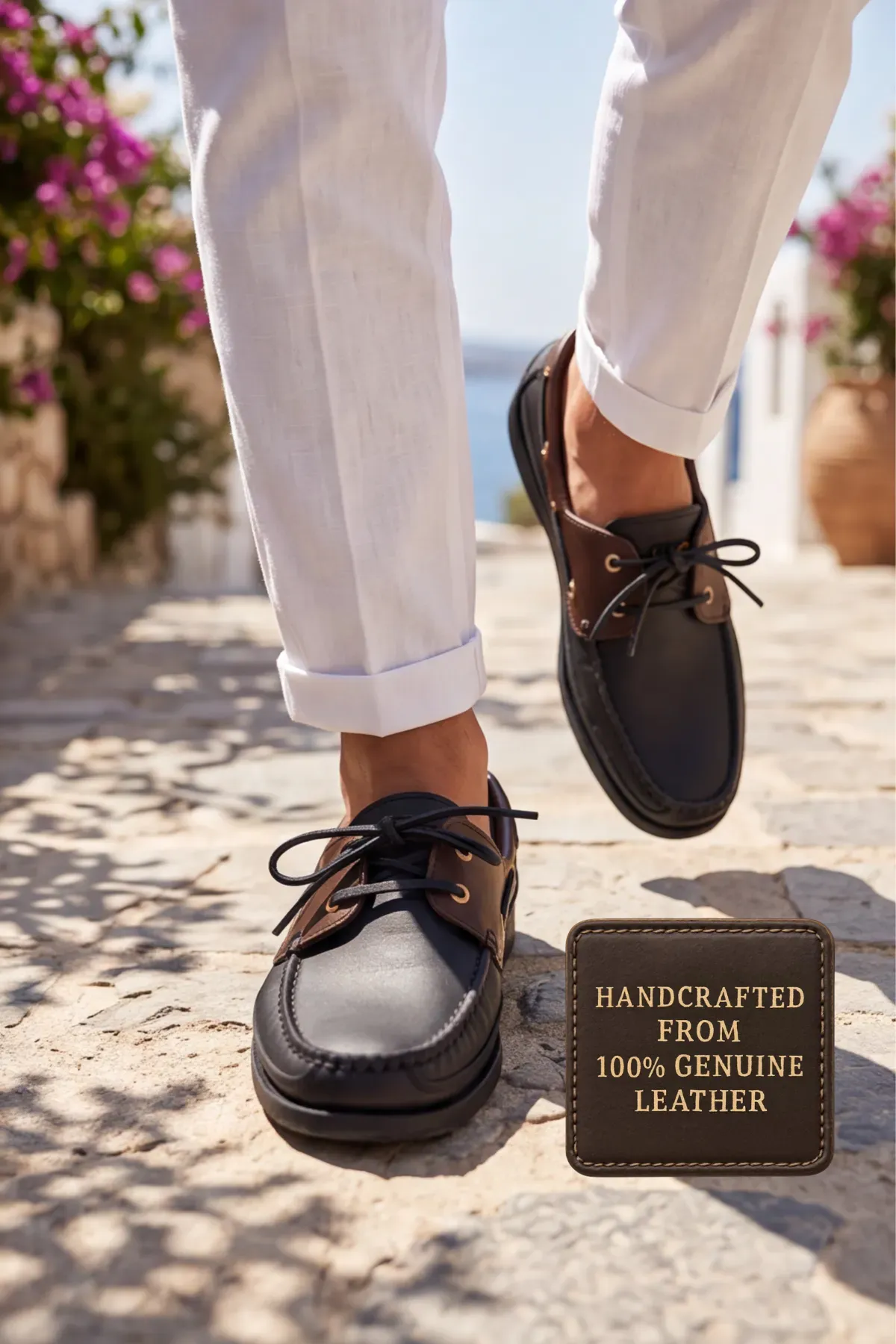 Blue Boy Marina – Siyah Kahve Hakiki Deri Lüks Erkek Tekne Ayakkabısı, Makosen, Loafer ve Casuall Ayakkabısı (40-46 Numara) 6206