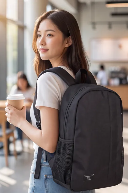 Unisex Üniversite Okul İş Günlük Kullanım Siyah Sırt Çantası Hafif Ergonomik Tasarım