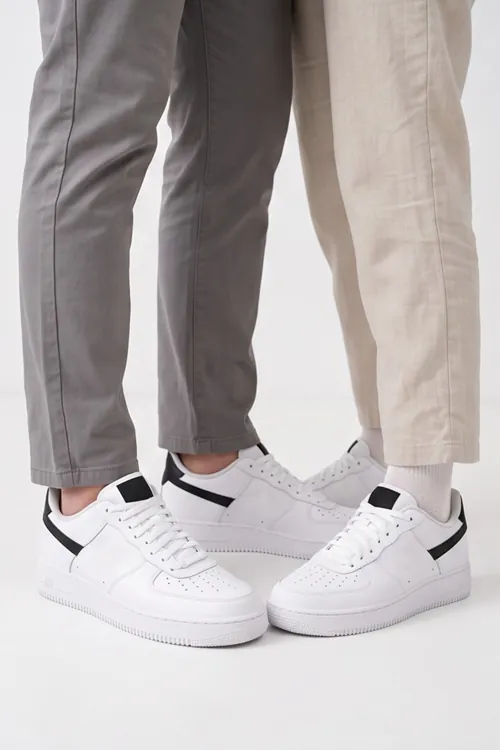 Aeterna Premium Unisex Sneaker - Dayanıklı Taban Rahat Beyaz Siyah Ayakkabı