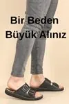 Yumuşak Deri Ortopedik Ve Hafif Taban Çift Toka Ayarlanabilir Erkek Terliği Çeyiz Terlik
