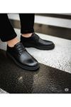 IMPERIA Erkek Siyah Hakiki Deri Klasik Ayakkabı | Kalın Tabanlı Bağcıklı Derby Model | Business Ofis