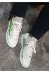 5015 Rahat Şık Beyaz Yeşil Sneaker Yürüyüş Ayakkabısı 36 37 38 39 40 Numara 
