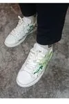 5015 Rahat Şık Beyaz Yeşil Sneaker Yürüyüş Ayakkabısı 36 37 38 39 40 Numara 