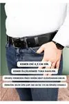 %100 Hakiki Deri Erkek Kot Kemeri 4.5 Cm Manda Derisi Siyah Hediyelik Kemer Çeyizlik Kemer