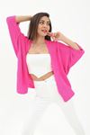 Yarasa Kol Kadın Hırka  Fuşya