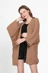 Yarasa Kol Mevsimlik Hırka Camel