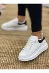 Beyaz Siyah Yüksek Taban Sneakers