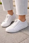 Pul Detay Deri İşleme Ortopedik Rahat Kadın Sneakers Spor Ayakkabı