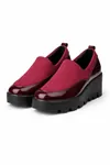 Bordo Kalın Taban Kadın Günlük Comfort Ayakkabı – Kaymaz Taban