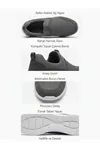 Kadın Erkek  Unisex Ortopedik Bağcıksız Nefes Alabilen Hafif Yürüyüş Sneaker Füme Renk Spor Ayakkabı