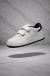 Çocuk Cilt Cırt Cırtlı Beyaz Siyah Sneaker – Premium Kalite, Hafif & Dayanıklı, Rahat Taban