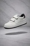 Çocuk Cilt Cırt Cırtlı Beyaz Siyah Sneaker – Premium Kalite, Hafif & Dayanıklı, Rahat Taban