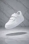Çocuk Cilt Cırt Cırtlı Beyaz Sneaker – Premium Kalite, Hafif & Dayanıklı, Rahat Taban