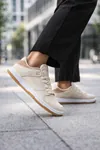 Sandrush Low Top Dayanıklı Rahat Unisex Günlük Sneaker Ayakkabı – Bej Kahve
