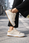Sandrush Low Top Dayanıklı Rahat Unisex Günlük Sneaker Ayakkabı – Bej Kahve