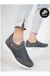 Kadın Erkek  Unisex Ortopedik Bağcıksız Nefes Alabilen Hafif Yürüyüş Sneaker Füme Renk Spor Ayakkabı