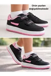 Çocuk Cilt Cırt Cırtlı Siyah Pembe Sneaker – Premium Kalite, Hafif & Dayanıklı, Rahat Taban