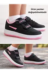 Çocuk Cilt Cırt Cırtlı Siyah Pembe Sneaker – Premium Kalite, Hafif & Dayanıklı, Rahat Taban