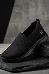 CloudWalk Comfort Siyah Rahat Günlük Yumuşak Tabanlı 4 Mevsim Trend Kadın Slip-On Sneaker Ayakkabı