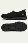 CloudWalk Comfort Siyah Rahat Günlük Yumuşak Tabanlı 4 Mevsim Trend Kadın Slip-On Sneaker Ayakkabı