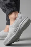 CloudWalk Comfort Buz Gri Rahat Günlük Yumuşak Tabanlı 4 Mevsim Trend Kadın Slip-On Sneaker Ayakkabı