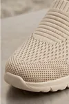 CloudWalk Comfort Bej Rahat Günlük Yumuşak Tabanlı 4 Mevsim Trend Kadın Slip-On Sneaker Ayakkabı