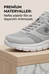 Büyük Beden Ortopedik Rahat Taban Bağcıklı Triko File Yazlık Spor Yürüyüş 45 46 47 Numara Ayakkabı Sneaker