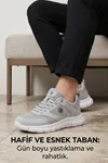 Büyük Beden Ortopedik Rahat Taban Bağcıklı Triko File Yazlık Spor Yürüyüş 45 46 47 Numara Ayakkabı Sneaker