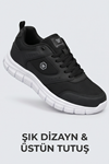 AEROSTRIDE Flex Ultra Comfort Max Siyah Beyaz Unisex Spor Ayakkabı Hafif Nefes Alabilen Günlük Rahat Yürüyüş Sneaker