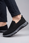 Ultra Hafif Nefes Alabilir Siyah Slip-On Sneaker Günlük Rahat Erkek Spor Ayakkabı