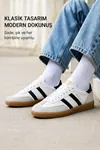 Timeless Classic Beyaz Siyah Premium Konfor & Zamansız Stil Günlük Unisex Sneaker Ayakkabı