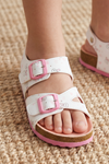 Ponchiq Kız Çocuk Beyaz Tavşan Baskılı Yazlık Sandalet 26-35