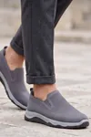 Ultra Hafif Nefes Alabilir Füme Gri Slip-On Sneaker Günlük Rahat Erkek Spor Ayakkabı