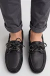 Royal Marine Siyah Premium Deri Erkek Loafer - El İşçiliği Özel Tasarım Klasik Gemi Ayakkabısı (Boat Shoe) Serisi