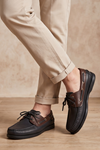 Royal Marine Siyah Kahve Premium Deri Erkek Loafer - El İşçiliği Özel Tasarım Klasik Gemi Ayakkabısı (Boat Shoe) Serisi