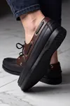 Royal Marine Siyah Kahve Premium Deri Erkek Loafer - El İşçiliği Özel Tasarım Klasik Gemi Ayakkabısı (Boat Shoe) Serisi