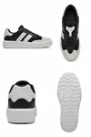 Urban-Strike Hybrid Siyah Beyaz Unisex Sneaker - Kontrast Renk Bloklu, Yüksek Tutuşlu Dalgalı Tabanlı ve Nefes Alabilen File Detaylı Günlük Spor Ayakkabı
