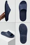 Athletic Comfort-Soft Serisi - Lacivert Anatomik Tabanlı, Ultra Hafif ve Esnek Erkek Plaj, Havuz, Ev, Banyo ve Günlük Kullanım Terliği: Yüksek Yastıklamalı Kaymaz Taban Tasarımı Terlik