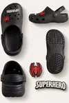 Hero-Clog Macera Serisi - Siyah Maske Figürlü Erkek Çocuk - Bebek Terlik ve Sandalet: Ultra Hafif, Anatomik İç Tabanlı ve Kaymaz Emniyetli Yazlık Çocuk Kapalı Terlik