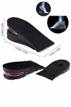 Boy Uzatıcı Ayakkabı Tabanlığı - 5 cm'ye Kadar 2 Kademeli Ayarlanabilir Hava Yastıklı Silikon Ortopedik Topuk Yükseltici - Darbe Emici Esnek Unisex Boy Uzatan Tabanlık