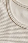 Premium Fitilli Pamuklu Esnek Kumaş Ekru Kadın Crop Atlet - U Yakalı Spor ve Şık Basic Bluz - Yumuşak Dokulu Slim Fit Yazlık Üst